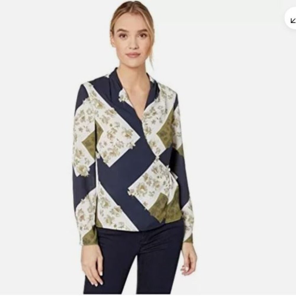 Ted Baker London Pearl Print Wrap Blouse